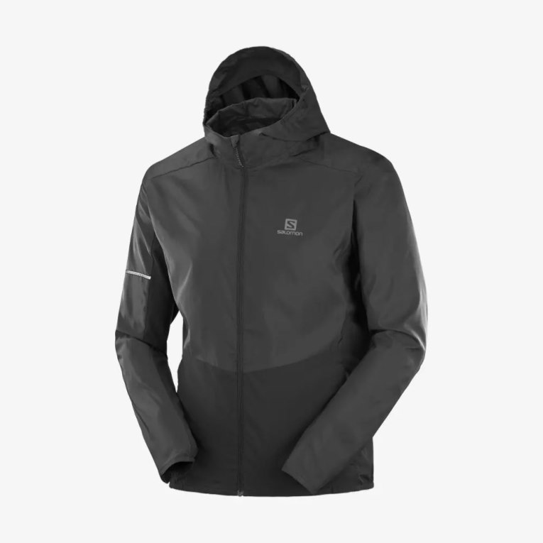 Black Salomon Agile Men's Windbreaker | PH 09348M